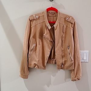 Blank NYC faux suede bomber jacket, size small